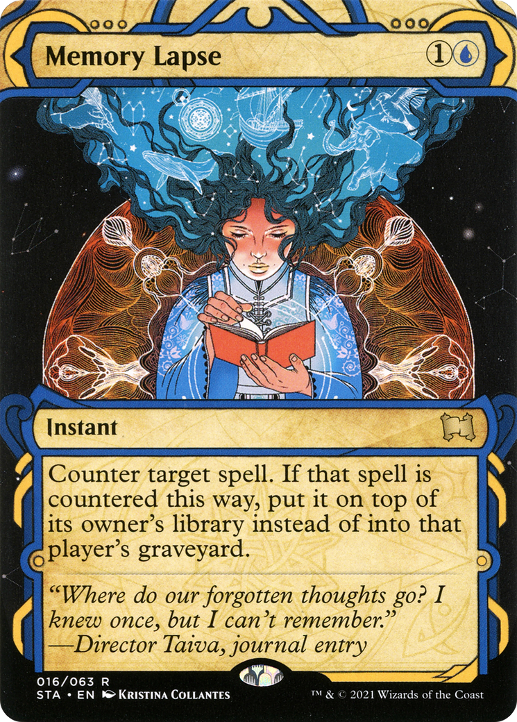 Memory Lapse (STA-016) - Strixhaven Mystical Archive: (Showcase) (Borderless) Etched Foil-1