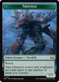 Treefolk // Spider Double-Sided Token [Duskmourn: House of Horror Commander Tokens]-1