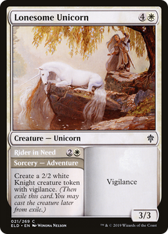 Lonesome Unicorn // Rider in Need [Throne of Eldraine]-1
