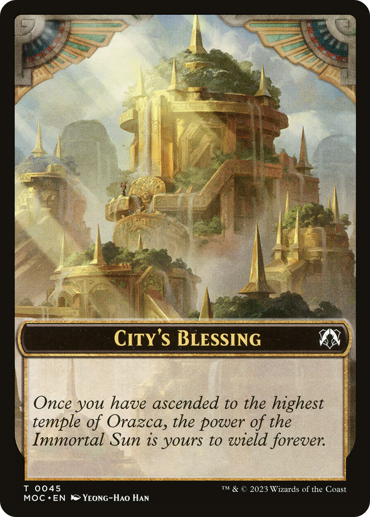 City's Blessing (TMOC-045) - March of the Machine Commander Tokens-1