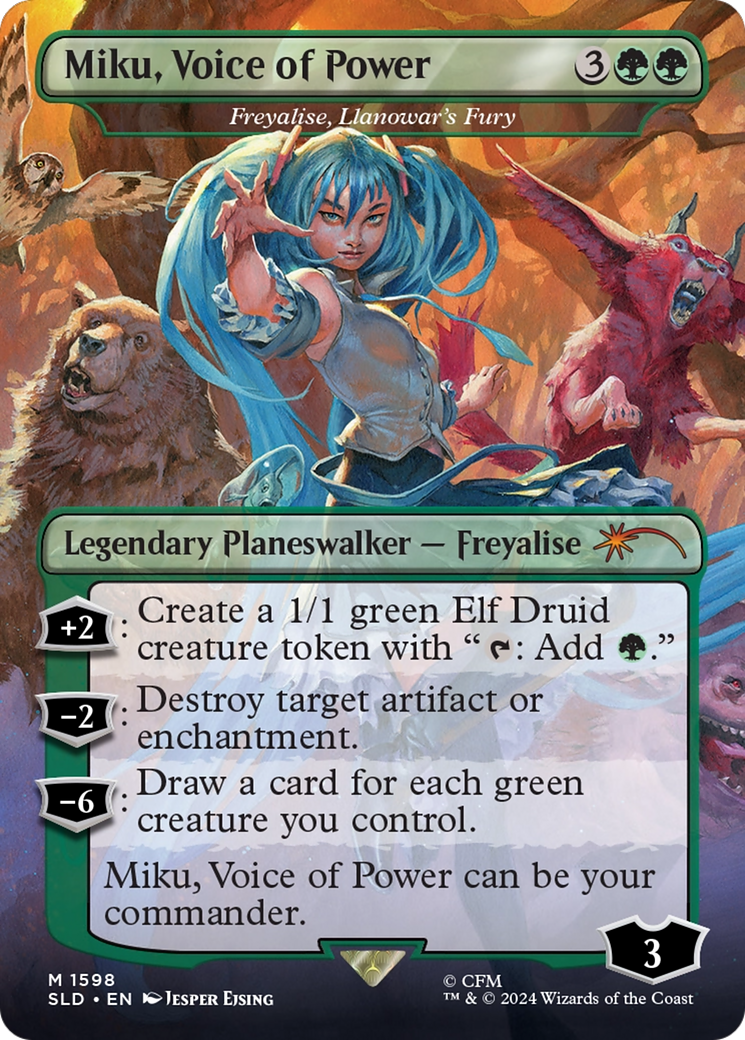 Miku, Voice of Power - Freyalise, Llanowar's Fury (Japanese) [Secret Lair Drop Series]-1