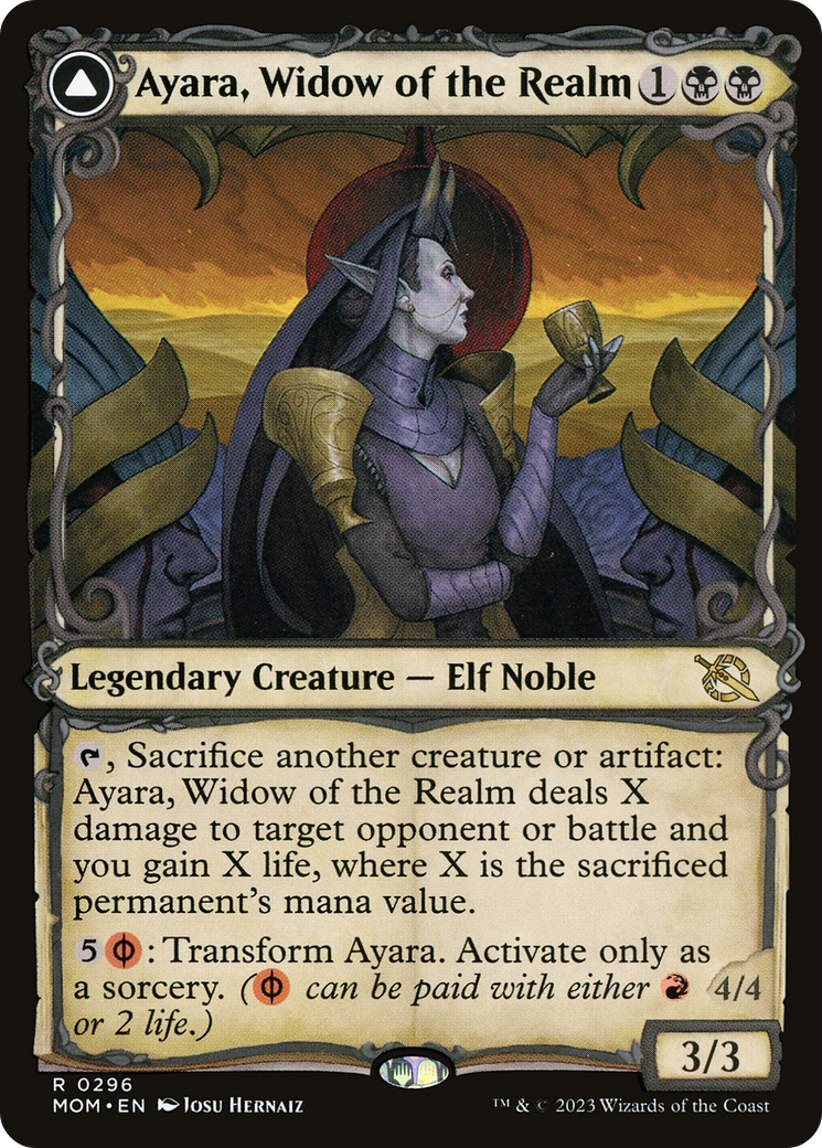 Ayara, Widow of the Realm // Ayara, Furnace Queen (Showcase Planar Booster Fun) [March of the Machine]-3
