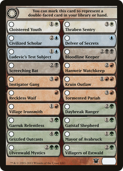 Innistrad Checklist [Innistrad Tokens]-1