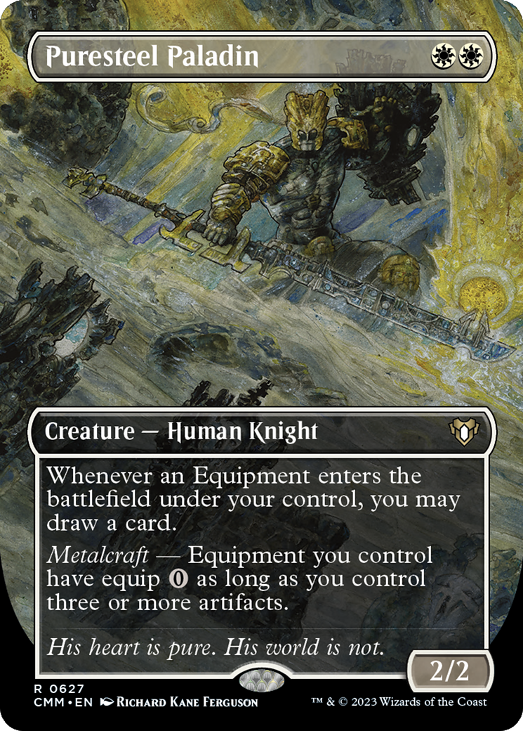 Puresteel Paladin (Borderless Alternate Art) [Commander Masters]-1