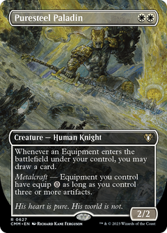 Puresteel Paladin (Borderless Alternate Art) [Commander Masters]-1