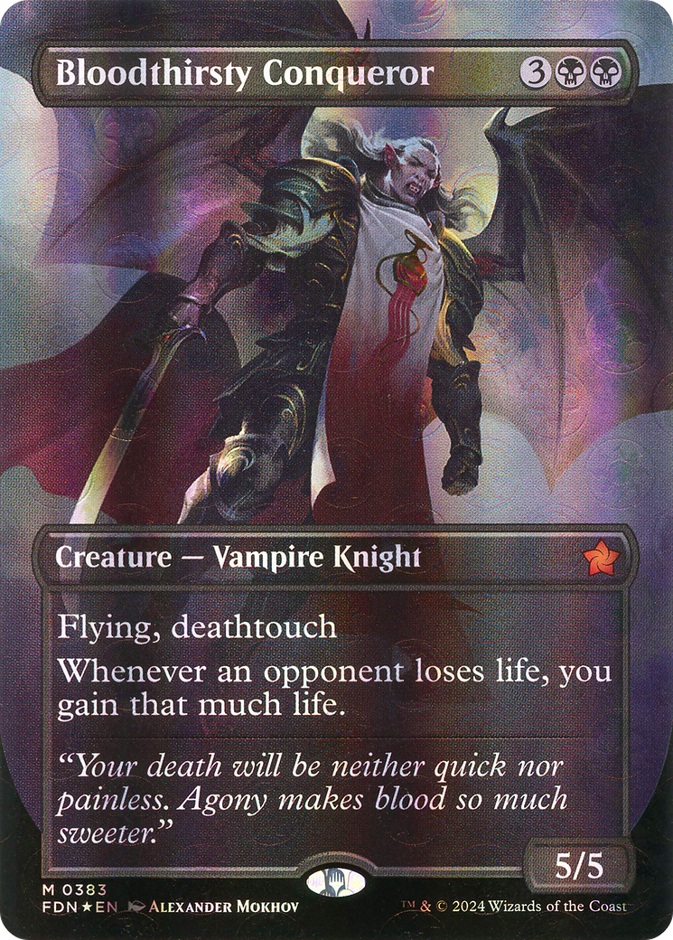 Bloodthirsty Conqueror (Borderless) (Mana Foil) [Foundations]-1
