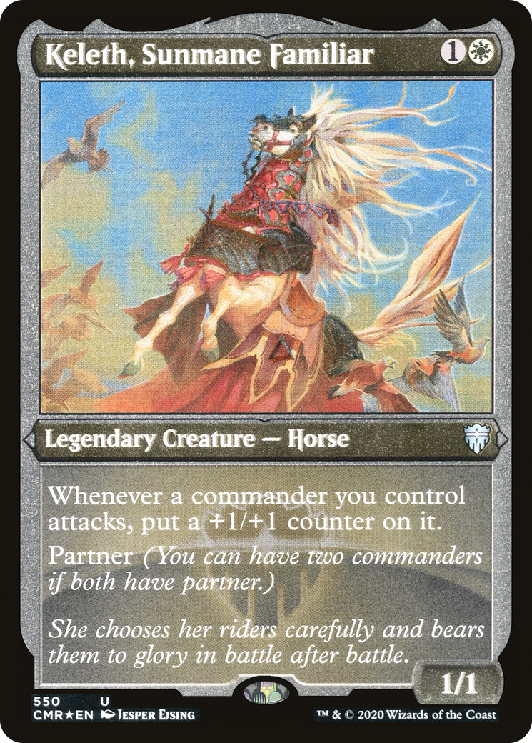 Keleth, Sunmane Familiar (Etched) [Commander Legends]-1