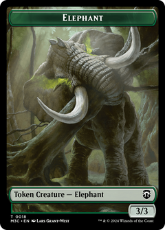 Elephant // Zombie Double-Sided Token [Modern Horizons 3 Commander Tokens]-1