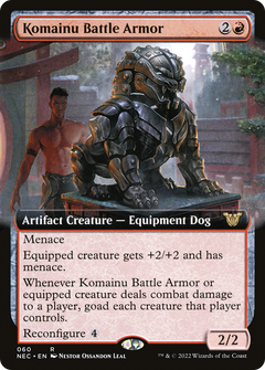 Komainu Battle Armor (Extended Art) [Kamigawa: Neon Dynasty Commander]-1