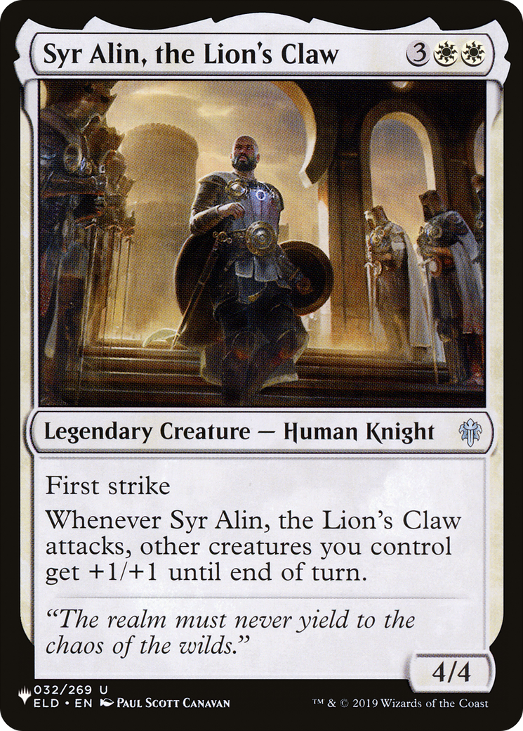Syr Alin, the Lion's Claw [The List]-1