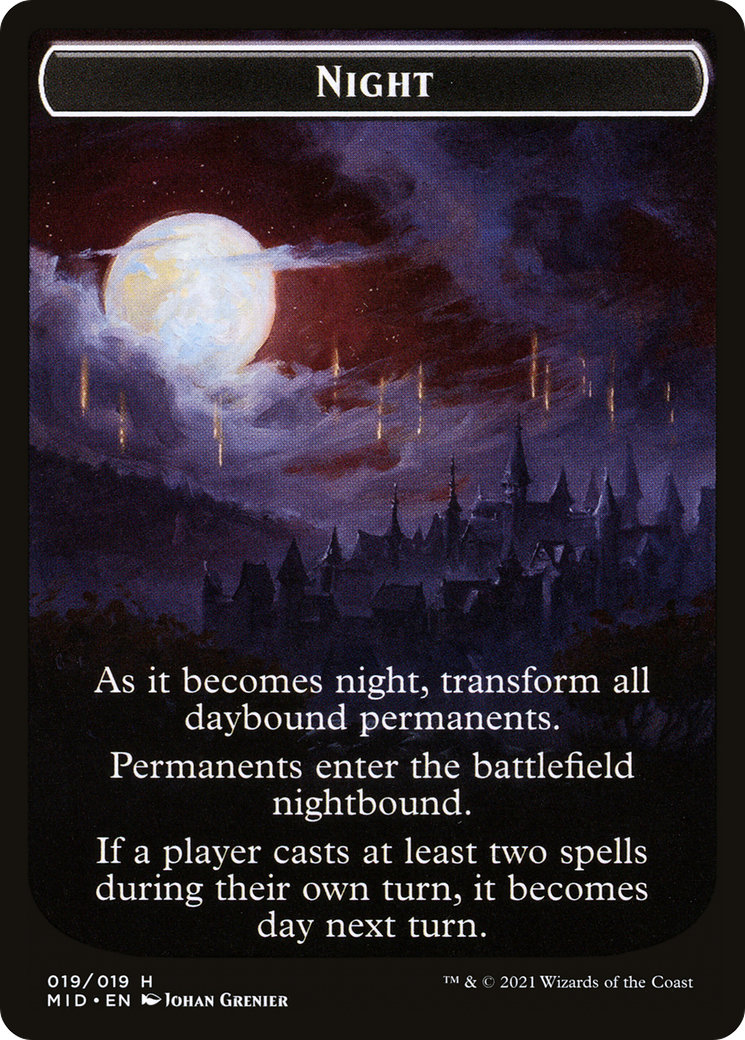 Day // Night (TMID-019) - Innistrad: Midnight Hunt Tokens-2