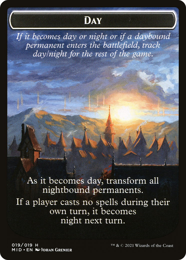 Day // Night (TMID-019) - Innistrad: Midnight Hunt Tokens-3