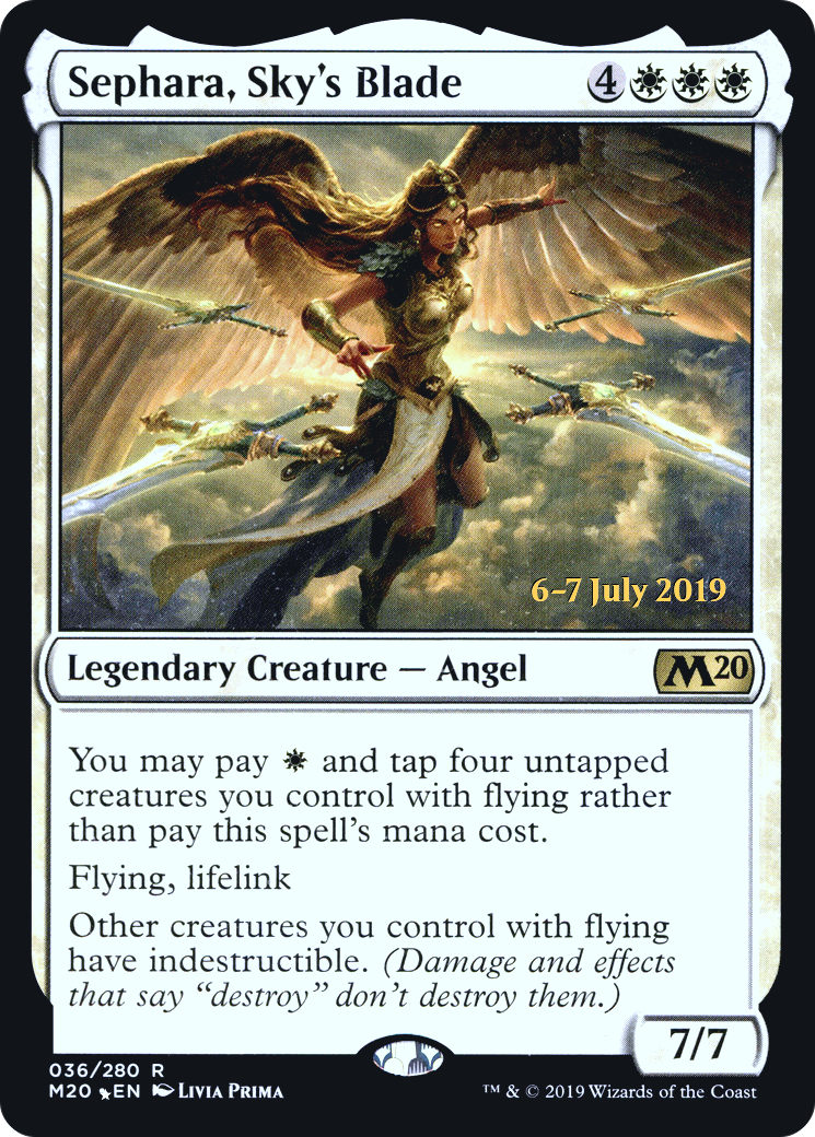 Sephara, Sky's Blade [Core Set 2020 Prerelease Promos]-1