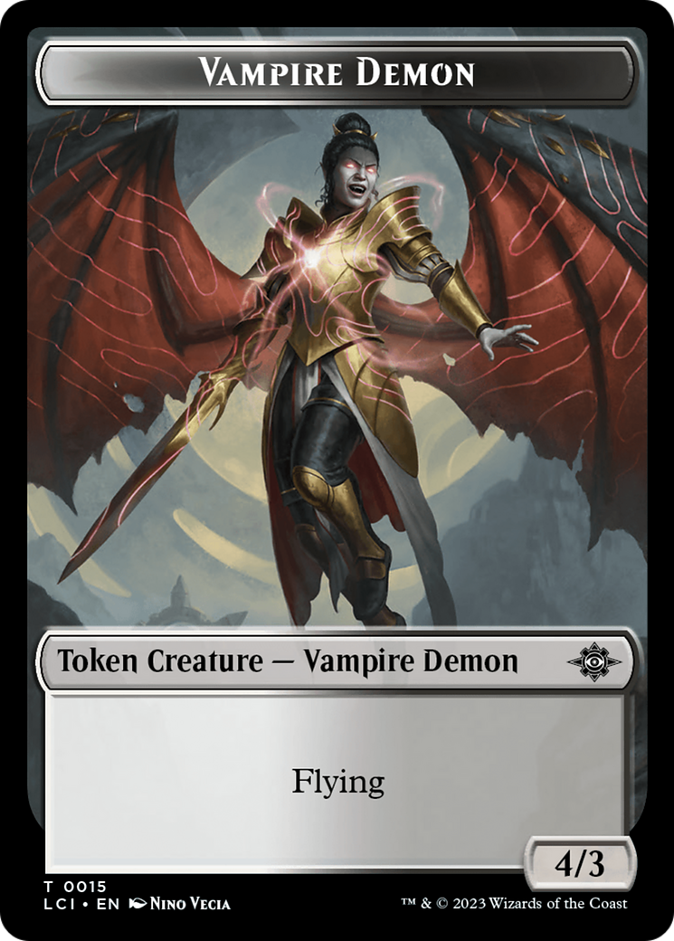 Fungus Dinosaur // Vampire Demon Double-Sided Token [The Lost Caverns of Ixalan Tokens]-2