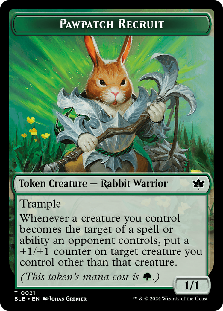 Food // Pawpatch Recruit Double-Sided Token [Bloomburrow Tokens]-2
