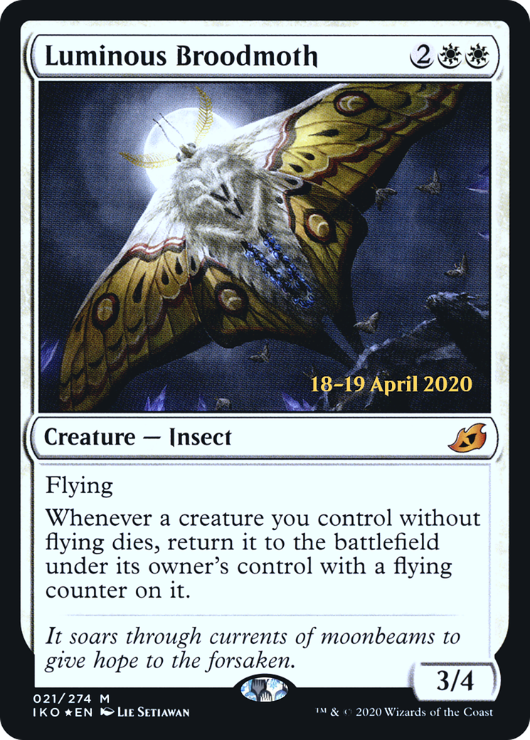Luminous Broodmoth [Ikoria: Lair of Behemoths Prerelease Promos]-1