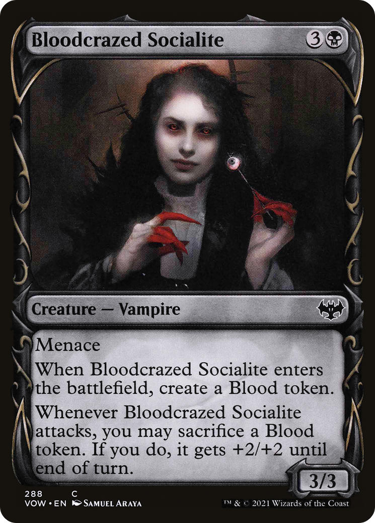 Bloodcrazed Socialite (Showcase Fang Frame) [Innistrad: Crimson Vow]-1