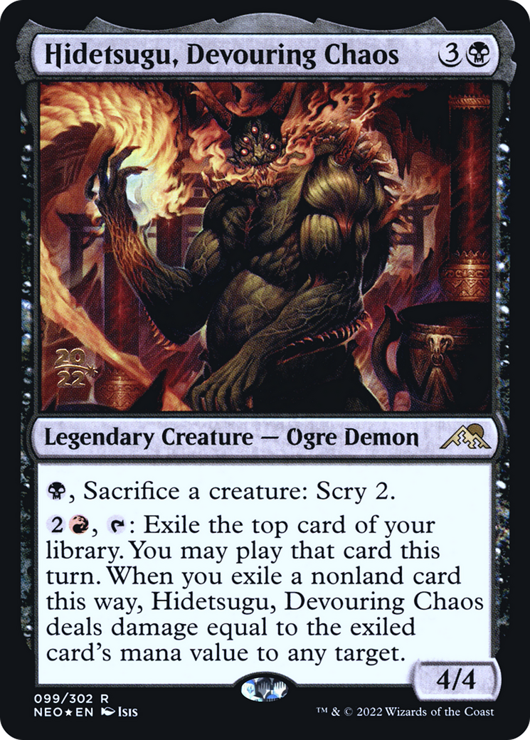 Hidetsugu, Devouring Chaos [Kamigawa: Neon Dynasty Prerelease Promos]-1