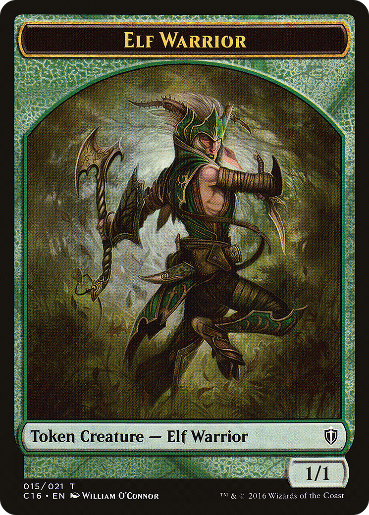Elf Warrior // Zombie Double-Sided Token [Commander 2016 Tokens]-3
