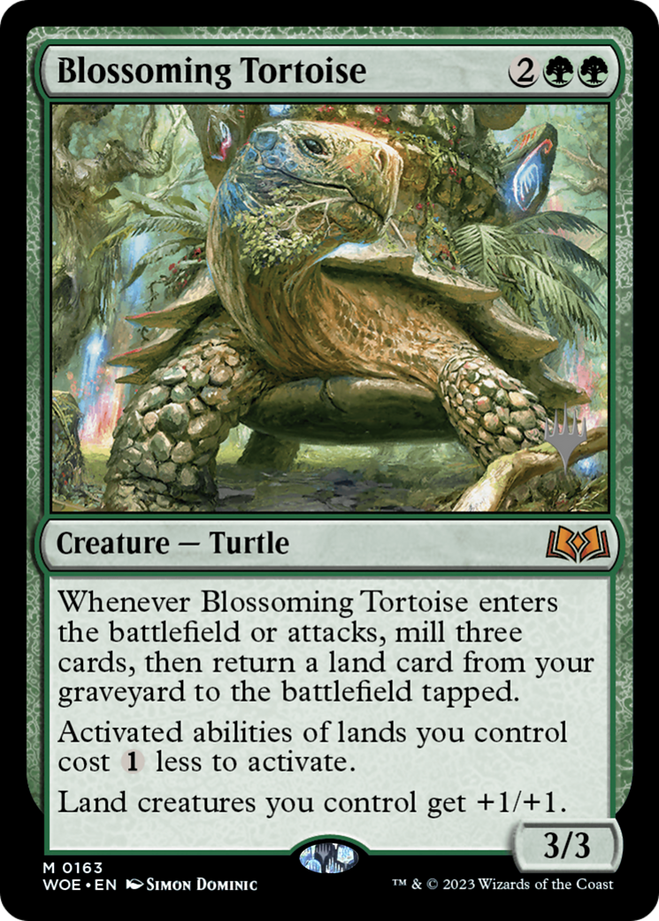 Blossoming Tortoise (Promo Pack) [Wilds of Eldraine Promos]-1
