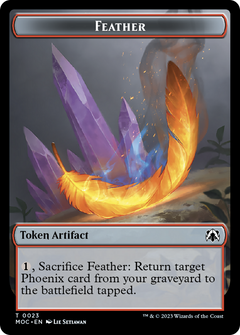 Feather // Servo Double-Sided Token [March of the Machine Commander Tokens]-1