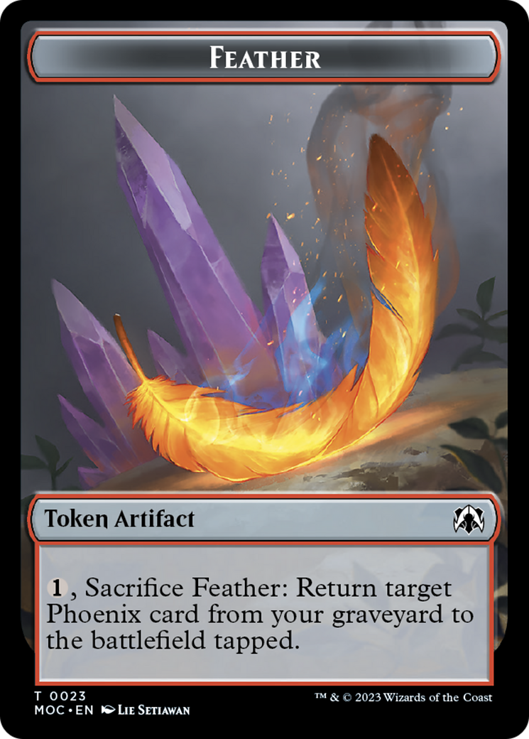 Feather // Servo Double-Sided Token [March of the Machine Commander Tokens]-1