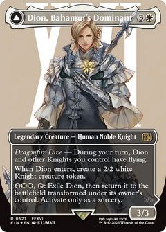 Dion, Bahamut's Dominant // Bahamut, Warden of Light (Borderless) (Surge Foil) [FINAL FANTASY]-3