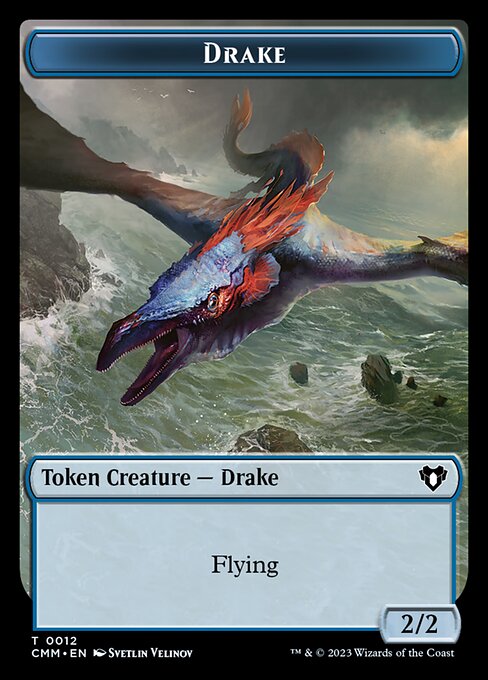 Spirit (0010) // Drake Double-Sided Token [Commander Masters Tokens]-2