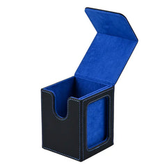 120+ Flip Lid Deck Box with Display Window (Black/Blue)-1