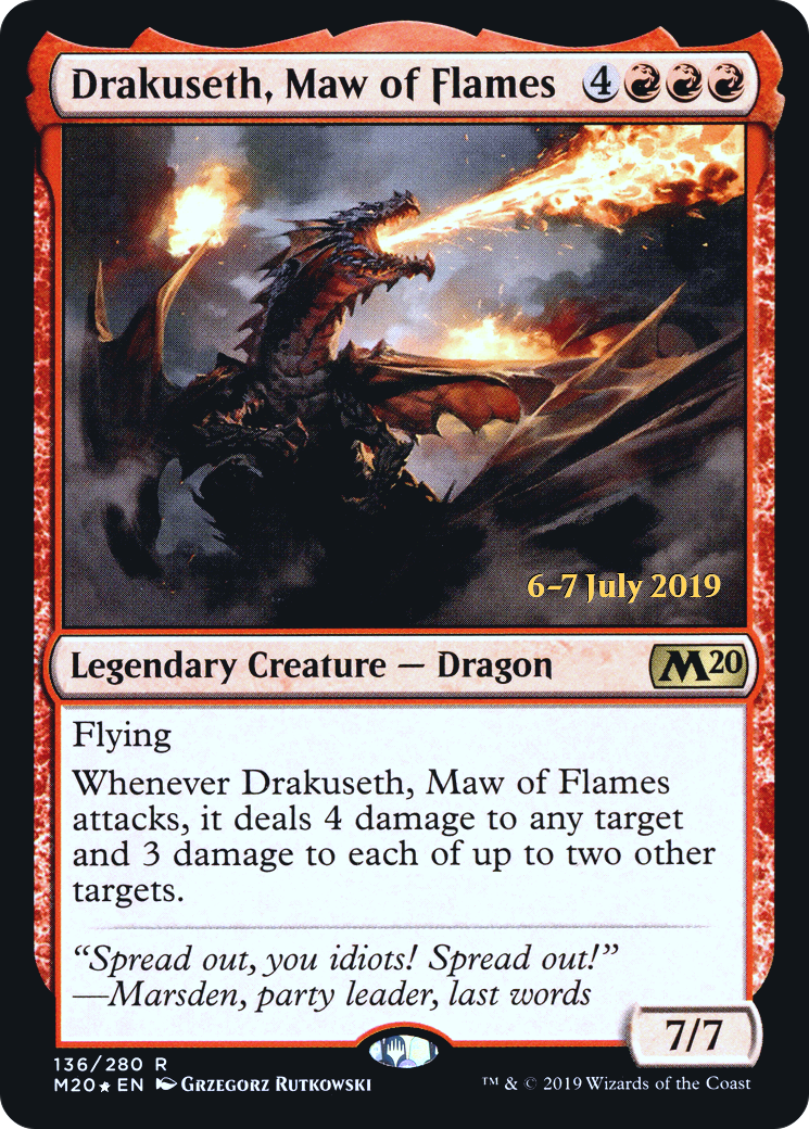 Drakuseth, Maw of Flames [Core Set 2020 Prerelease Promos]-1