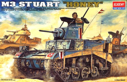 Academy 1/35 British M3 Stuart "Honey" Plastic Model Kit-1