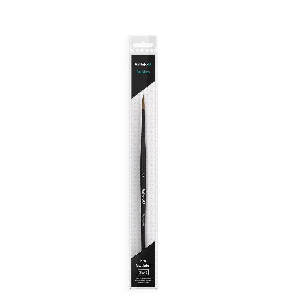 Vallejo Hobby Brushes: Pro Modeler Natural Hair Round Brush No. 3