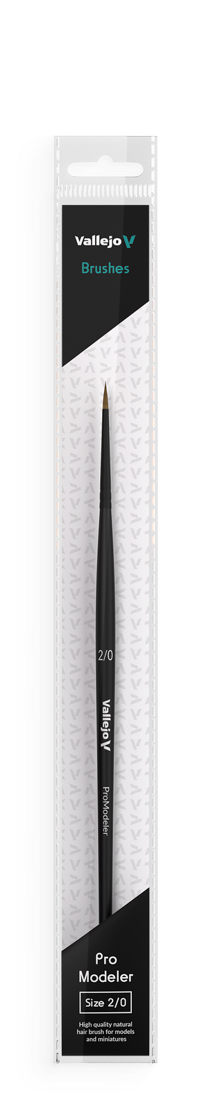 Vallejo Hobby Brushes: Pro Modeler Natural Hair Round Brush No. 2/0-1