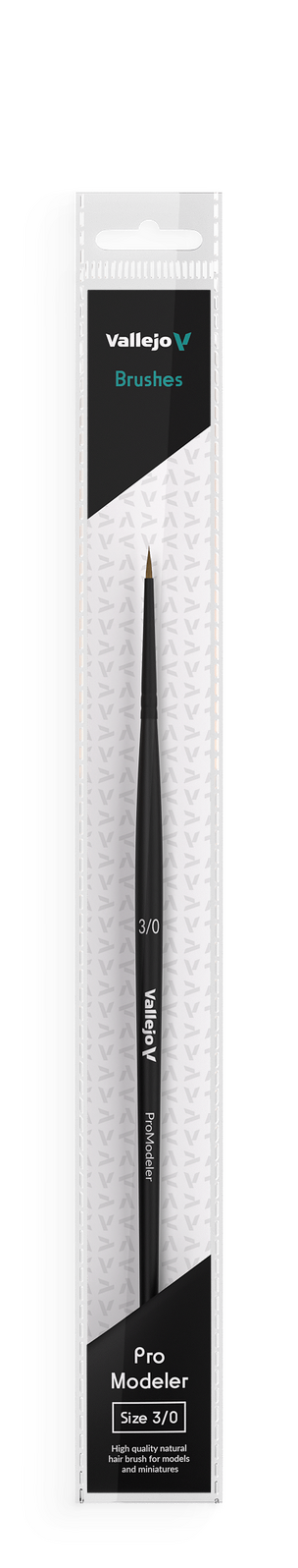 Vallejo Hobby Brushes: Pro Modeler Natural Hair Round Brush No. 3/0-1