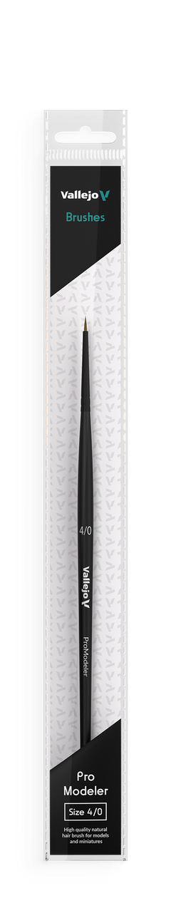 Vallejo Hobby Brushes: Pro Modeler Natural Hair Round Brush No. 4/0-1