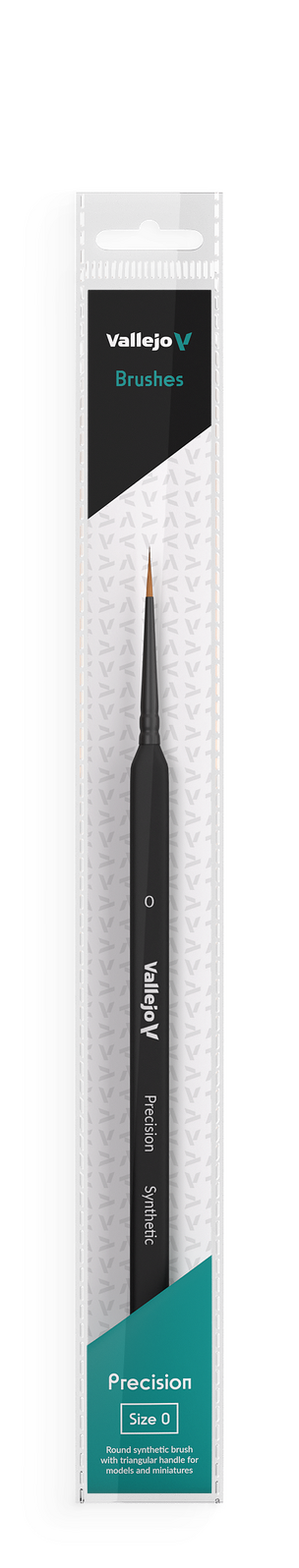 Vallejo Hobby Brushes: Precision Round Synthetic Brush, Triangular Handle No. 0