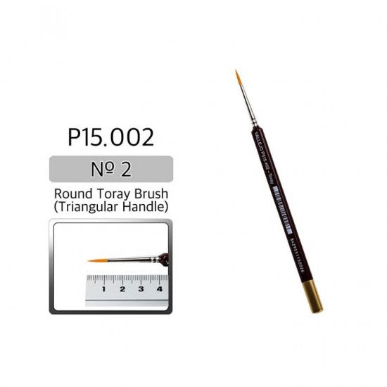 Vallejo Round Toray Brush Triangular Handle No.2 Paint Brush [P15002]