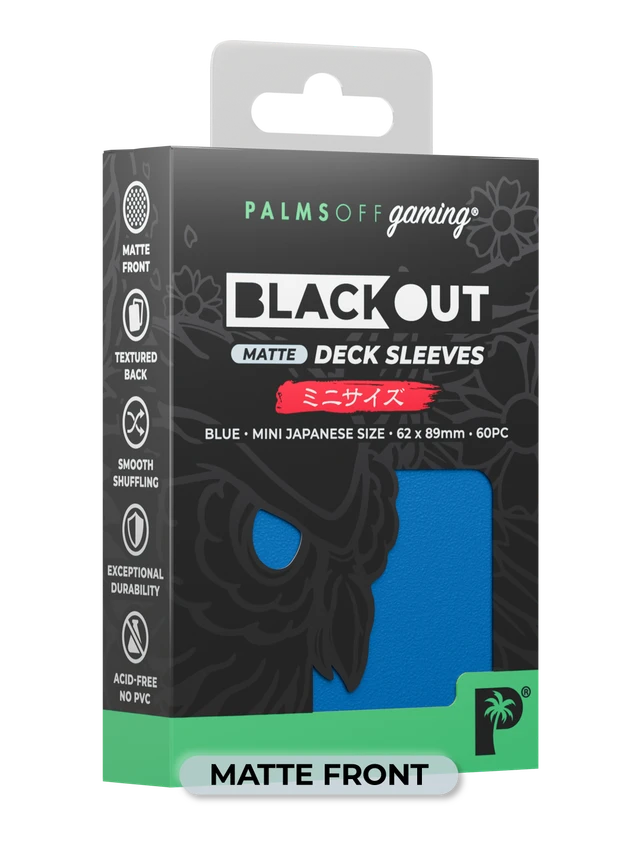 Blackout Deck Sleeves - Japanese Mini Size - Blue - Matte-1