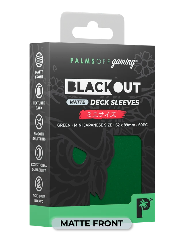 Blackout Deck Sleeves - Japanese Mini Size - Green - Matte