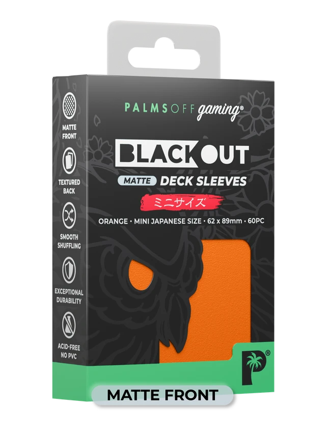 Blackout Deck Sleeves - Japanese Mini Size - Orange - Matte-1