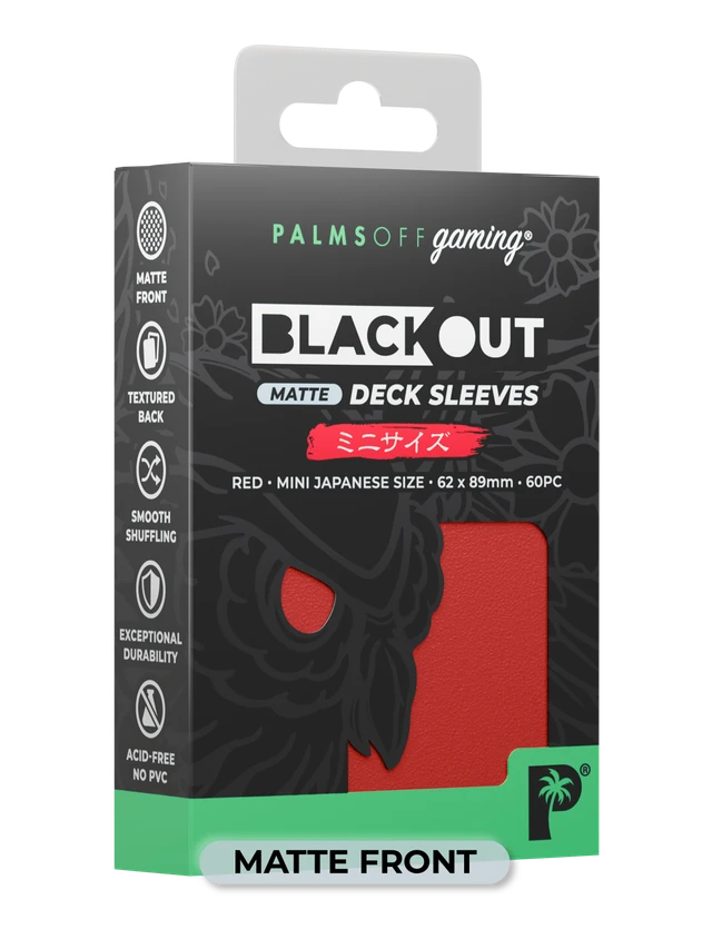 Blackout Deck Sleeves - Japanese Mini Size - Red - Matte-1