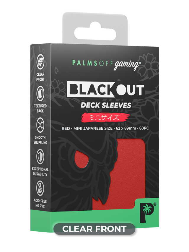Blackout Deck Sleeves - Japanese Mini Size - Red-1