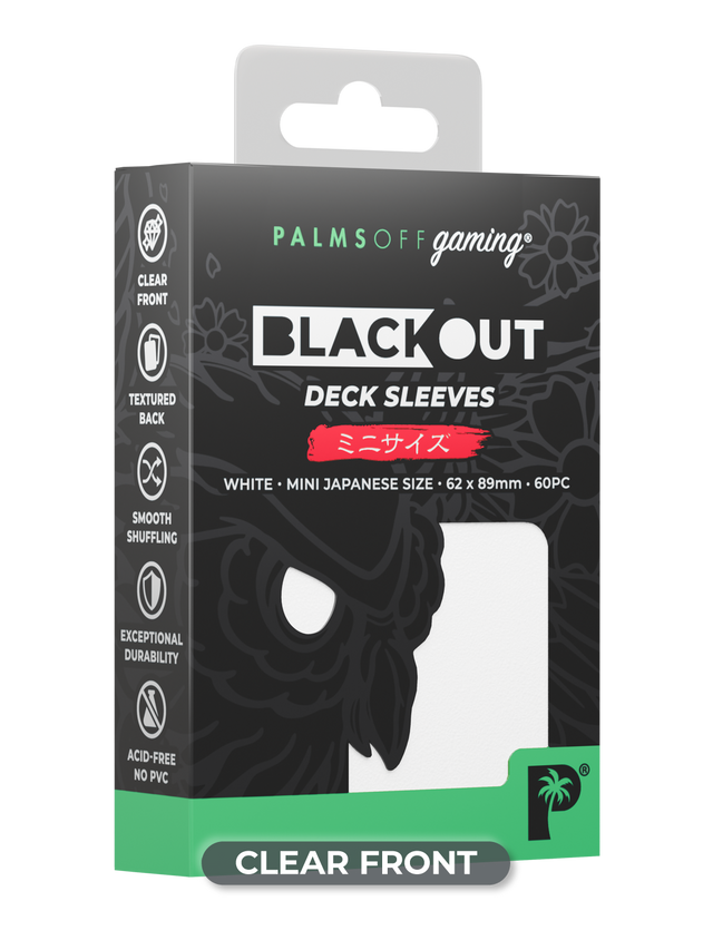 Blackout Deck Sleeves - Japanese Mini Size - White