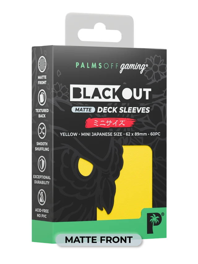 Blackout Deck Sleeves - Japanese Mini Size - Yellow - Matte-1