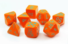 CHX30038 Heavy Orange/turquoise 7-Set Lab Dice-1