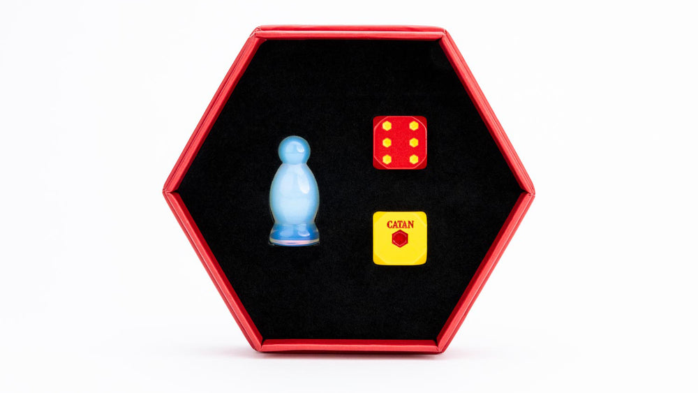 CATAN Premium Robber and Metal Dice Set Opalite