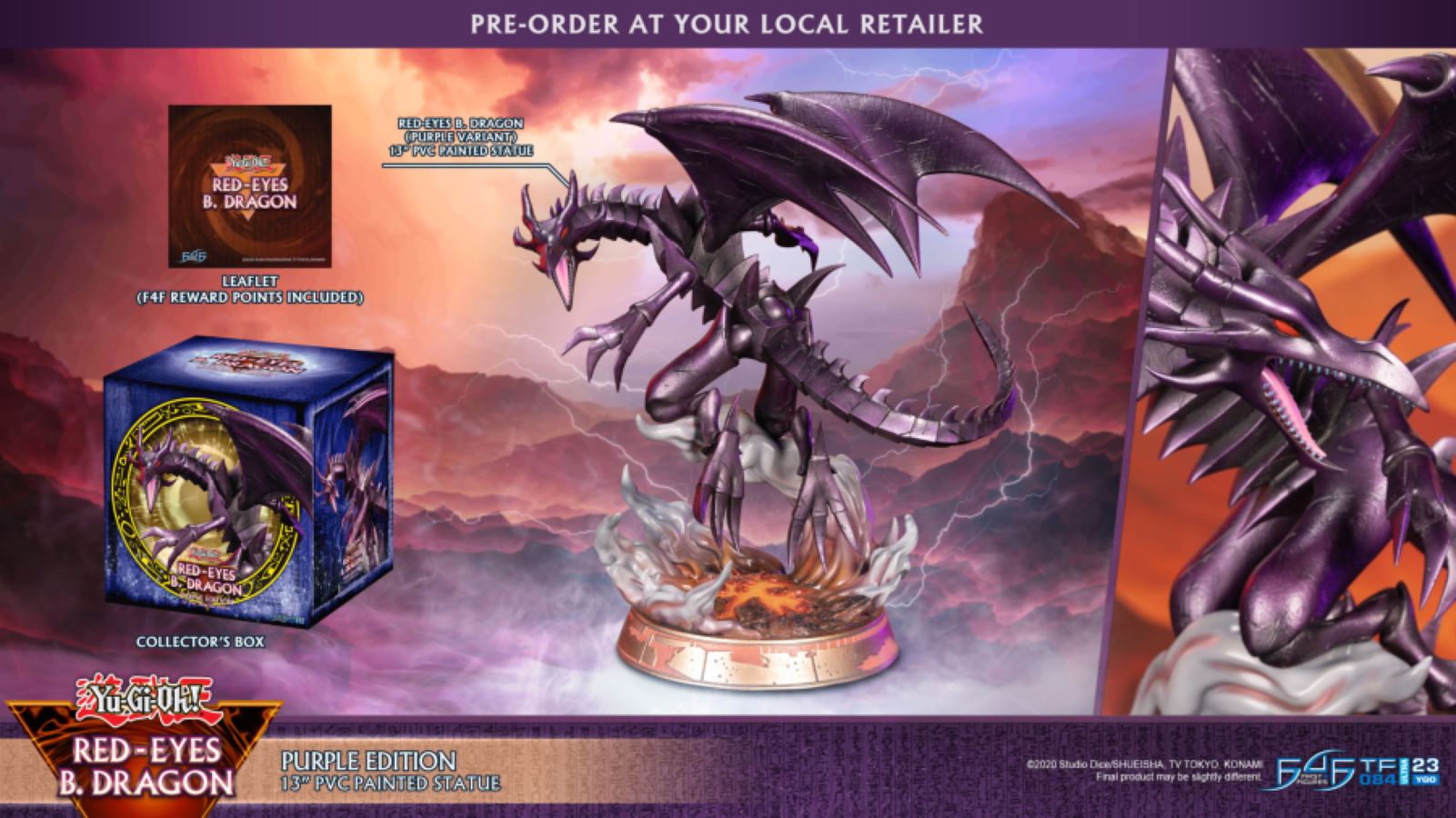 Yu-Gi-Oh! - Red Eyes Black Dragon (Purple Edition) PVC Statue-2