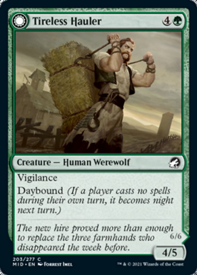 Tireless Hauler // Dire-Strain Brawler [Innistrad: Midnight Hunt]-1