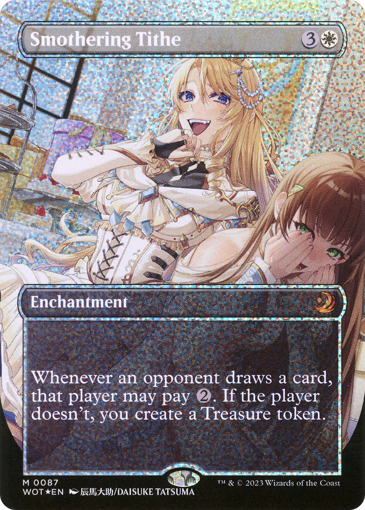 Smothering Tithe (Anime Borderless) (Confetti Foil) [Wilds of Eldraine: Enchanting Tales]-1