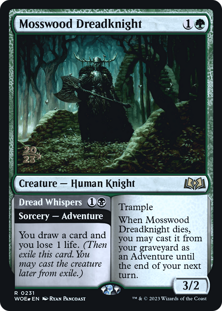 Mosswood Dreadknight // Dread Whispers [Wilds of Eldraine Prerelease Promos]-3